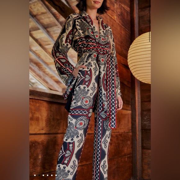 Farm Rio Black Passion Scarf Pants - Picture 2 of 10